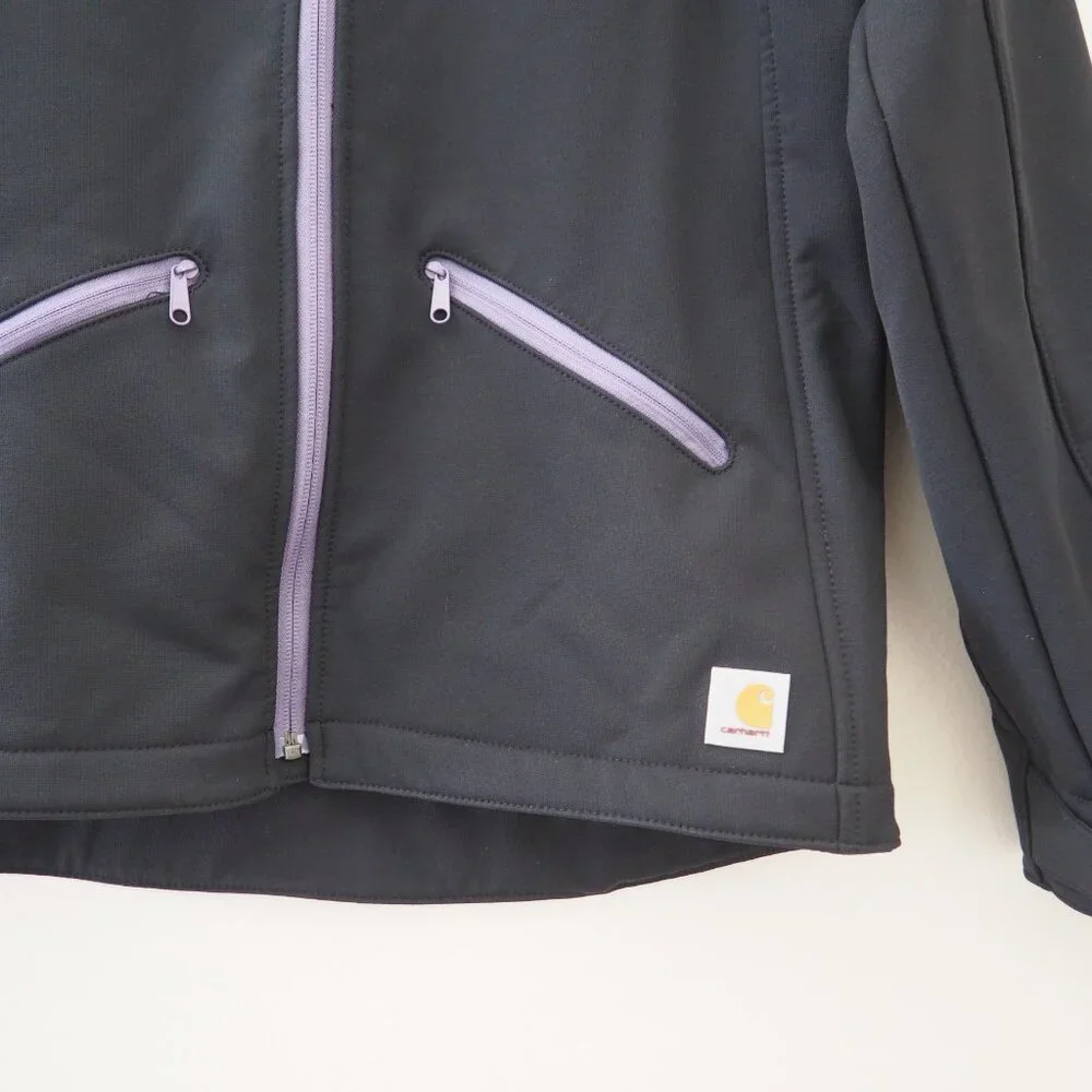 * Carhartt Black Cowley Soft Shell Full Zip Jacket sz M 8 / 10 - Picture 5 of 8